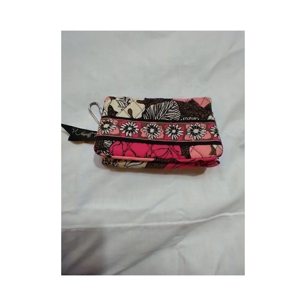 VERA BRADLEY PINK EURO PRINT COTTON WALLET BLACK BROWN PINK WHITE